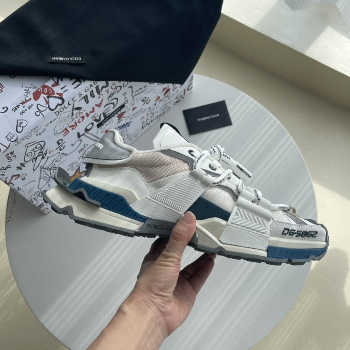 杜嘉班纳Gabbana 男士混合材质太空运动鞋白色 DG Shoes
