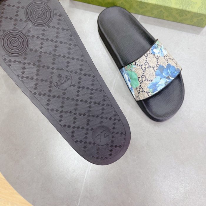 Gucci 男士拖鞋 Bloom Print 蓝色 408508 G2200
