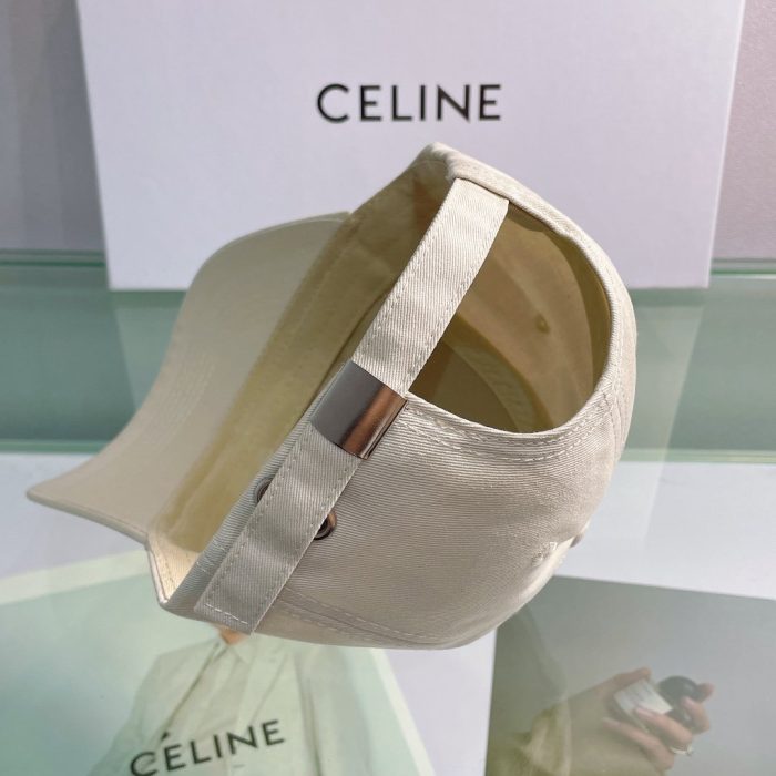 Celine 米色棉质棒球帽