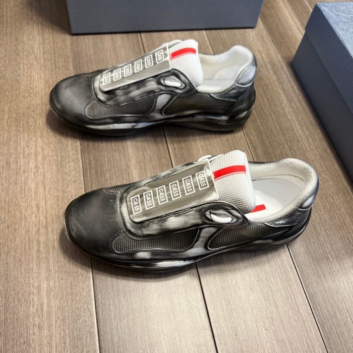 Prada Cass x Prada 美洲杯“Sust4in”男士黑色运动鞋 1.4 英寸/35 毫米 PRD