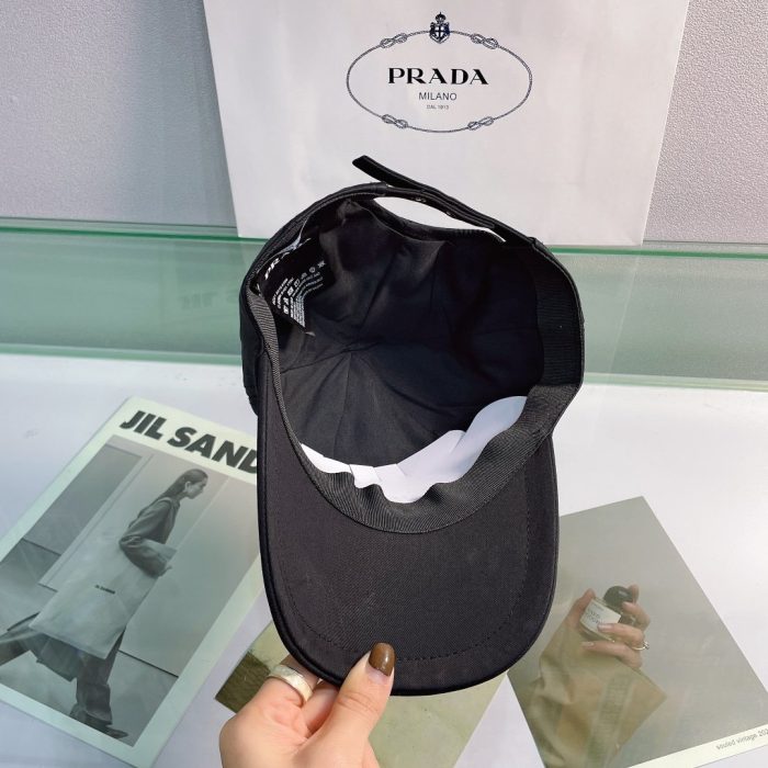 Prada 钻头棒球帽 黑色 Prada 帽子