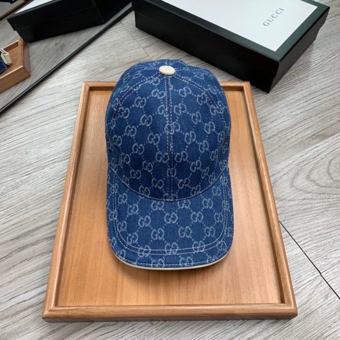 Gucci GG 帆布棒球帽 蓝色