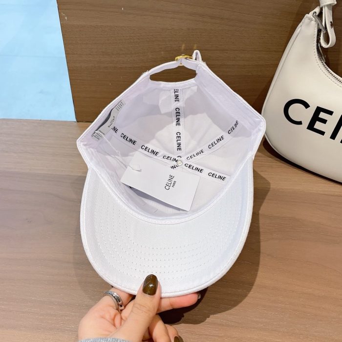 Celine 棉质白色棒球帽