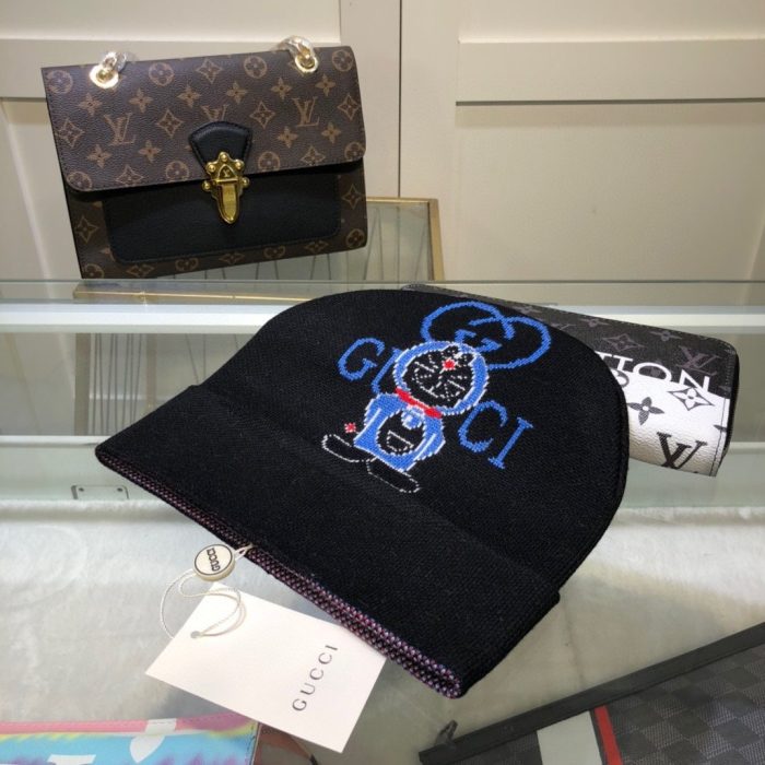 Gucci 黑色羊绒毛线帽