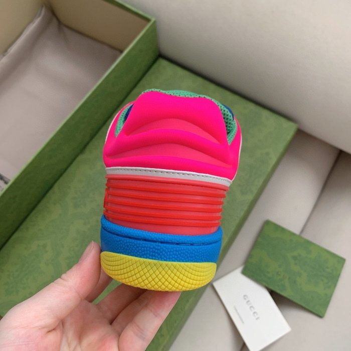 Gucci 男士篮球运动鞋白色粉色和蓝色 661311 2SH80 9063