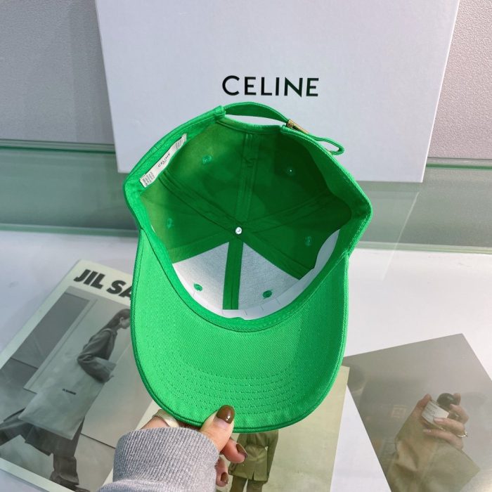 Celine 棉绿色棒球帽