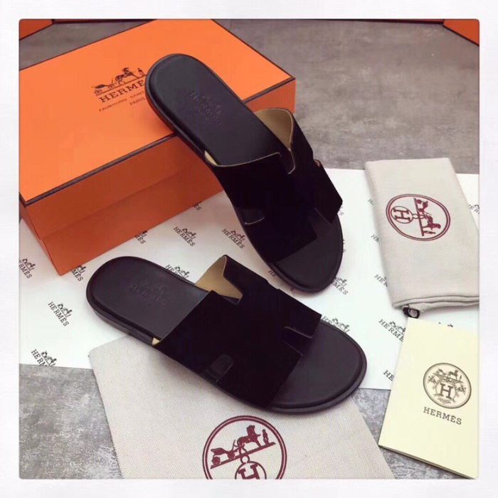 1:1爱马仕 (Hermes) 伊兹密尔男士凉鞋黑色