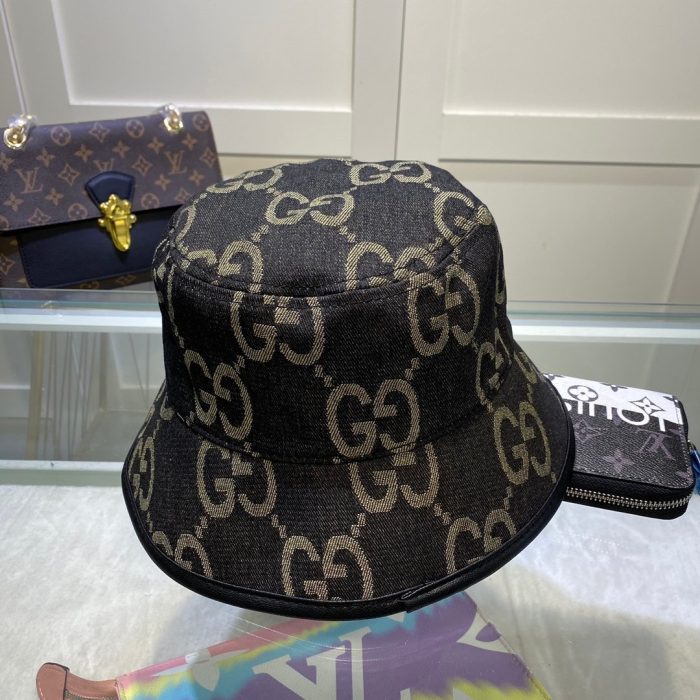 Gucci GG 帆布渔夫帽黑色