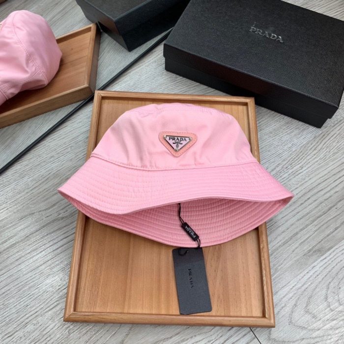 Prada 再生尼龙渔夫帽 粉色 Prada 帽子