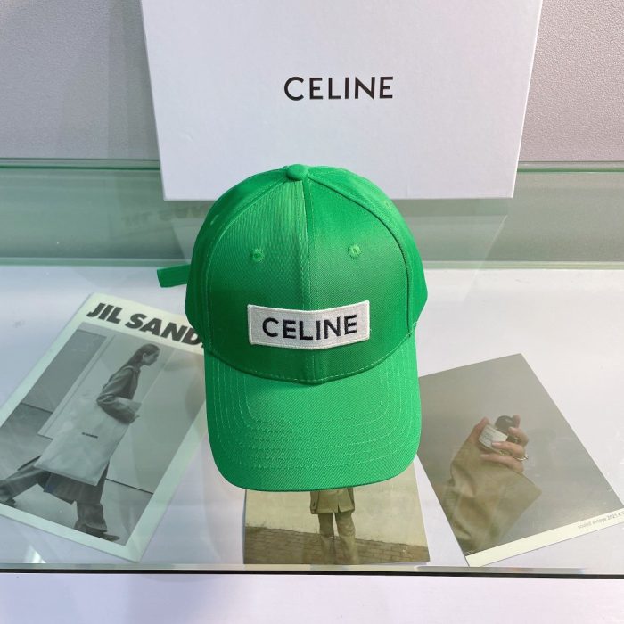 Celine 棉绿色棒球帽