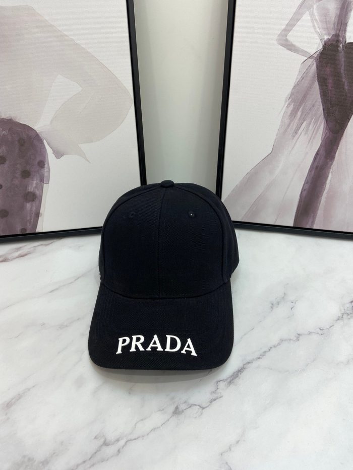 Prada 钻头棒球帽 黑色 Prada 帽子