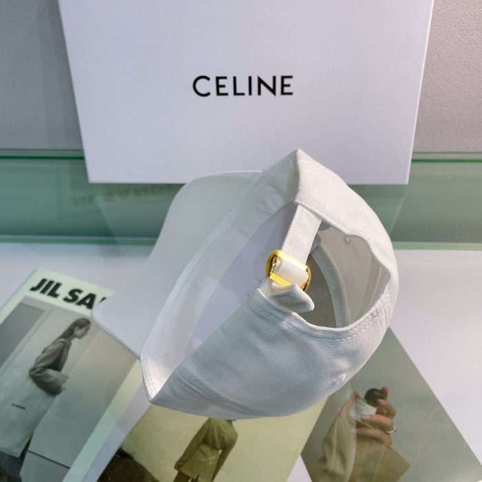 Celine 棉质白色棒球帽