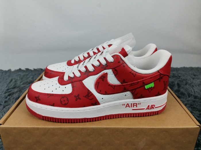 Nike Air Force 1 Low x Louis Vuitton Virgil Abloh “白红”男士 LD 0242