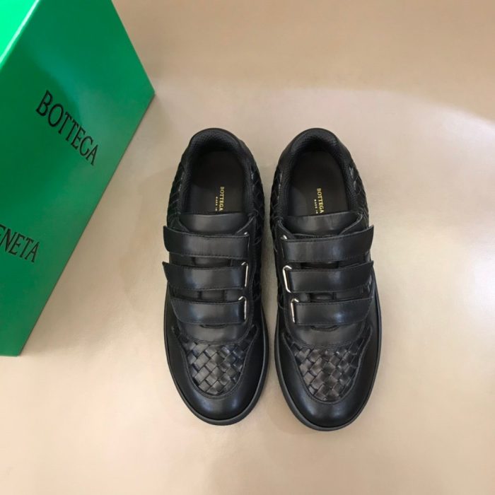 Bottega Veneta 男士闭合带波浪线运动鞋黑色 男士