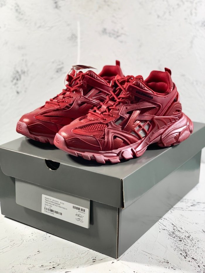 Balenciaga Track.2 女式透明鞋底运动鞋 红色