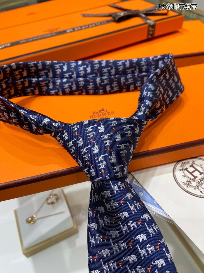 爱马仕 (Hermes) 动物图案领带 海洋领带 爱马仕 (Hermes) 男士领带