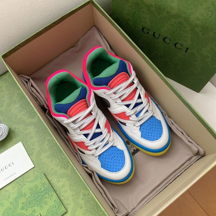 Gucci 女式篮球运动鞋白色粉色和蓝色 661311 2SH80 9063