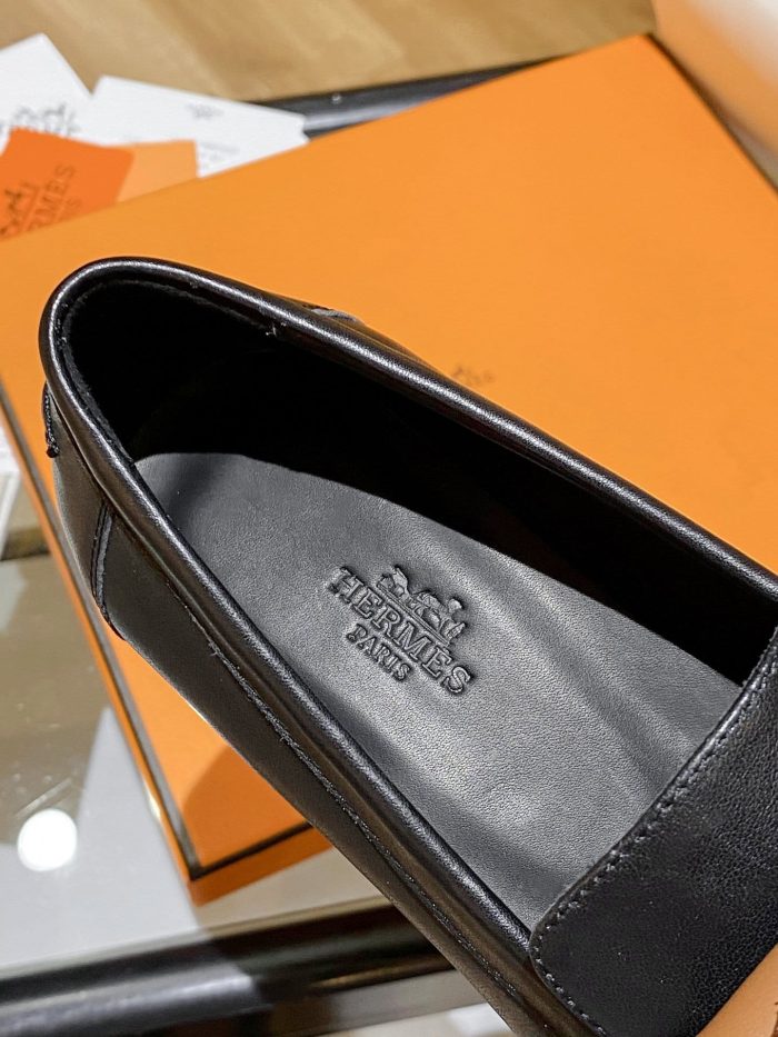 Hermes Destin 女式乐福鞋黑色，女鞋 H212114Z 02390