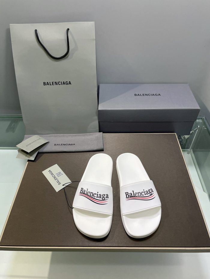 Balenciaga 男士泳池拖鞋白色