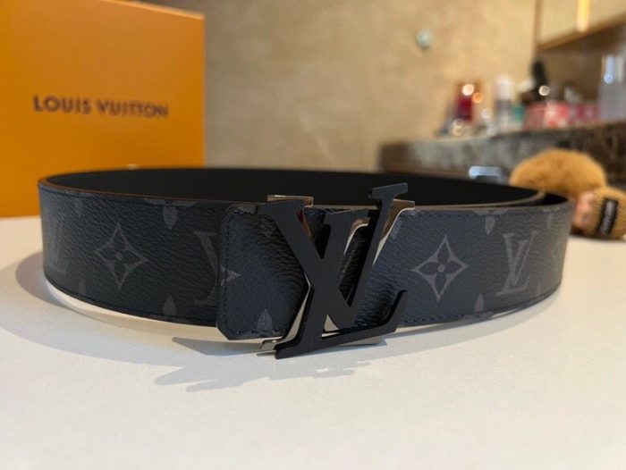 Louis Vuitton Shake 双面 LV 腰带 Monogram Eclipse 帆布黑色金属配件 LV 女士腰带