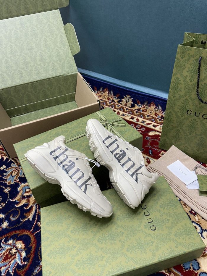 Gucci 女士 Rhyton 女士感谢白色运动鞋 660938