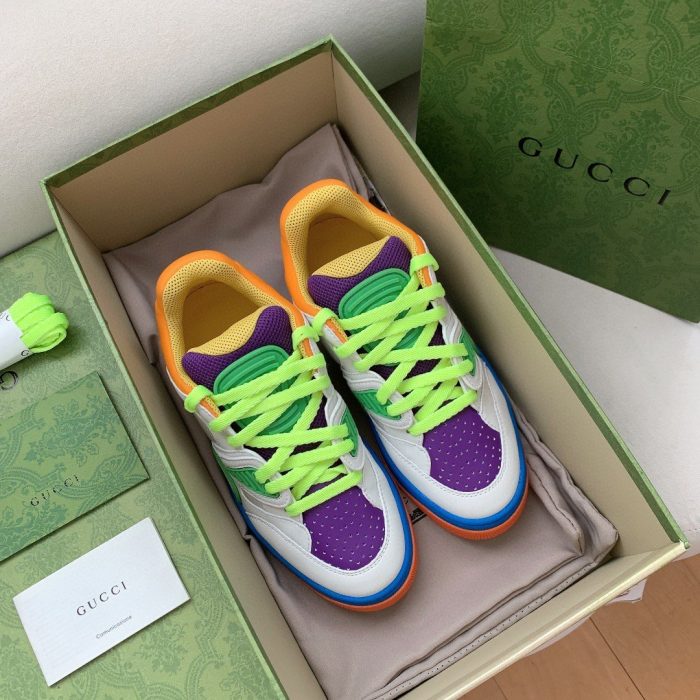 Gucci 女式篮球运动鞋白绿紫色 661310 2SH80 9062