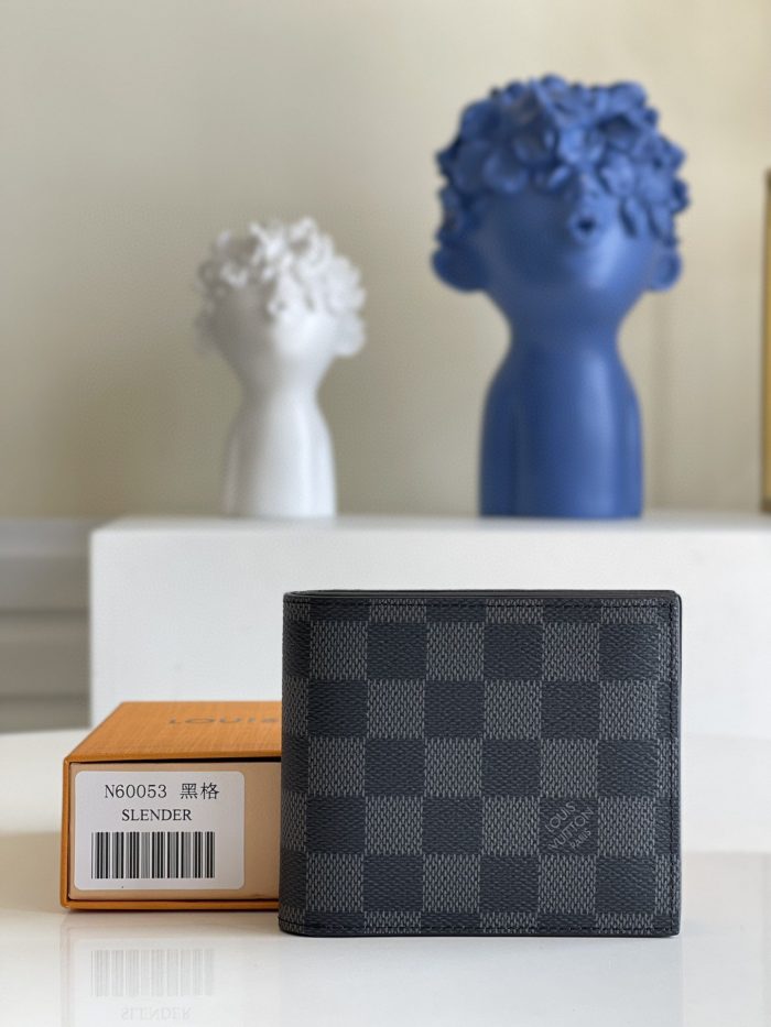 路易威登 Amerigo 钱包 Damier Graphite 男士钱包 4.7 英寸/11.5 厘米 LV N60053