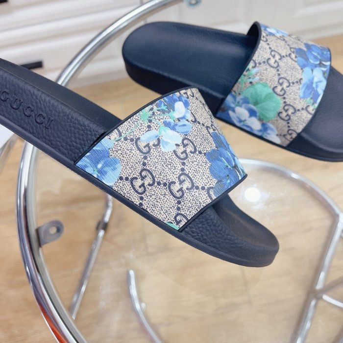 Gucci 男士拖鞋 Bloom Print 蓝色 408508 G2200