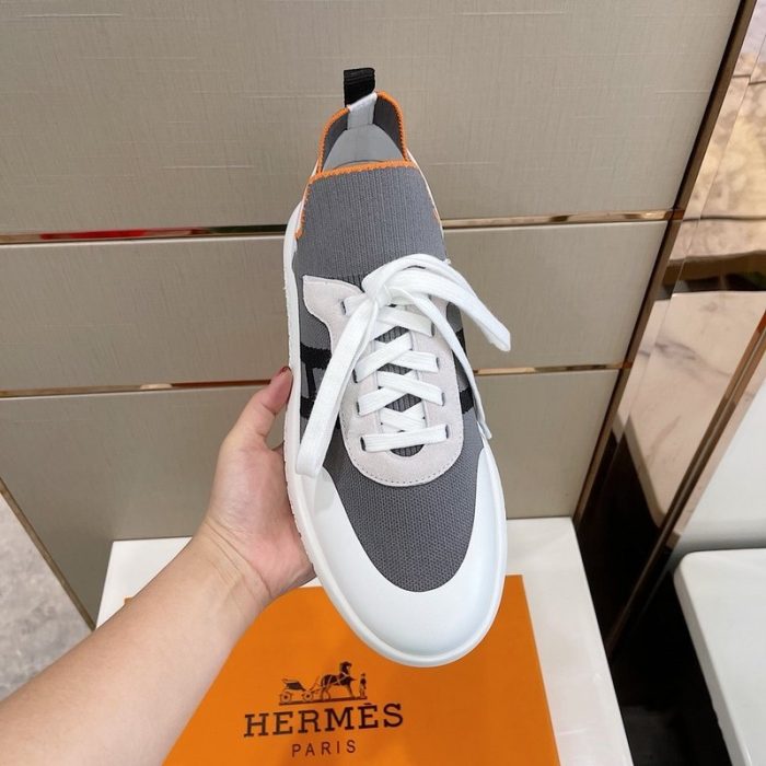 Hermes Depart 男士灰色/白色运动鞋