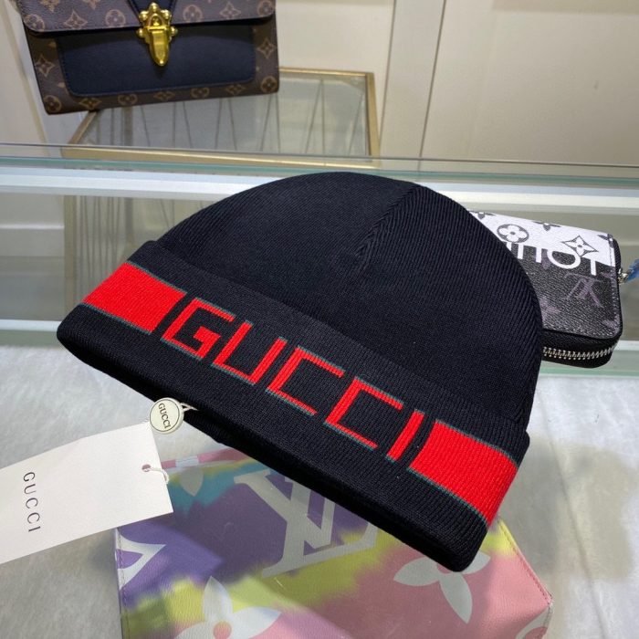 Gucci 黑色羊绒毛线帽