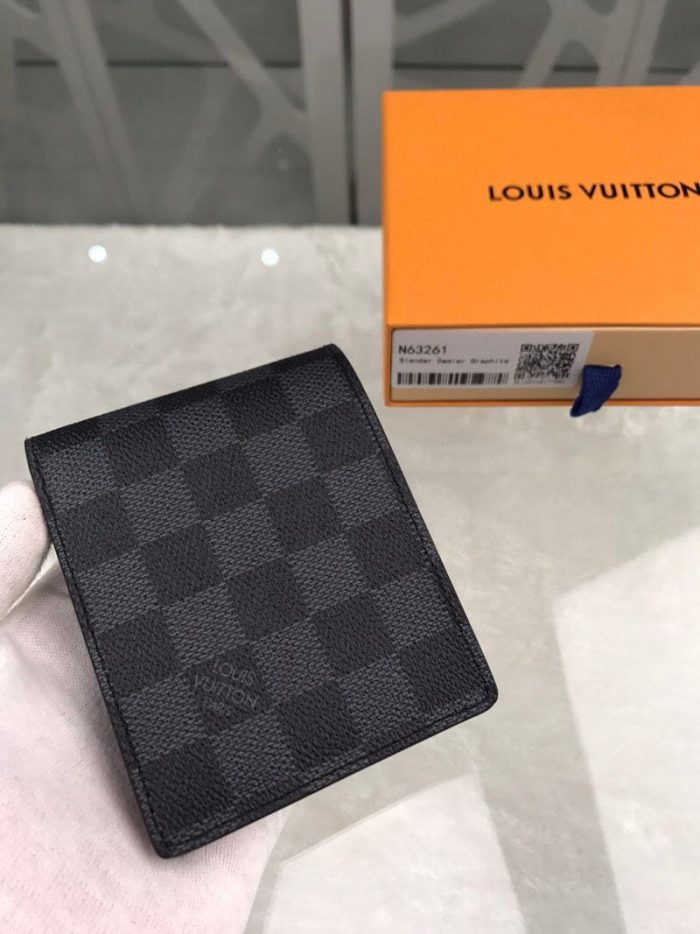 路易威登 男士长款钱包 Damier 石墨帆布，男士钱包 4.3 英寸/11 厘米 LV N63261