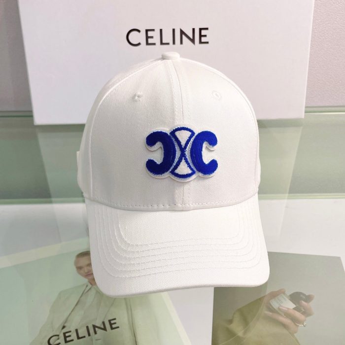 Celine 棉质白色棒球帽