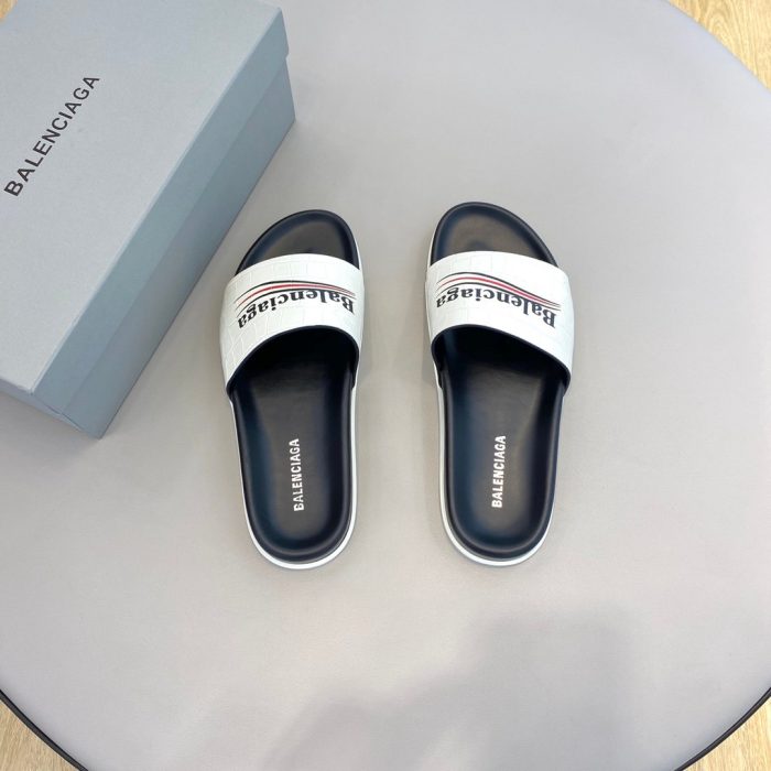 Balenciaga 女式泳池拖鞋白色