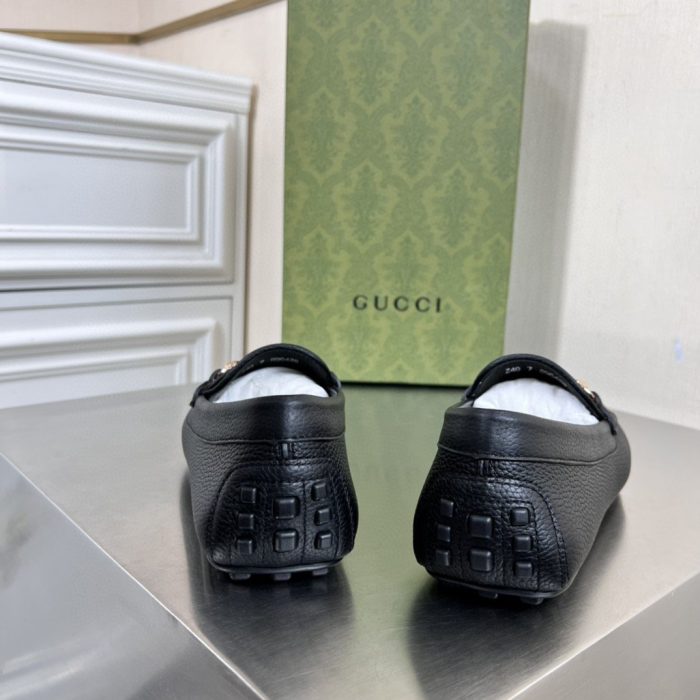 Gucci 男士黑色织带细节乐福鞋 6246981XH101066