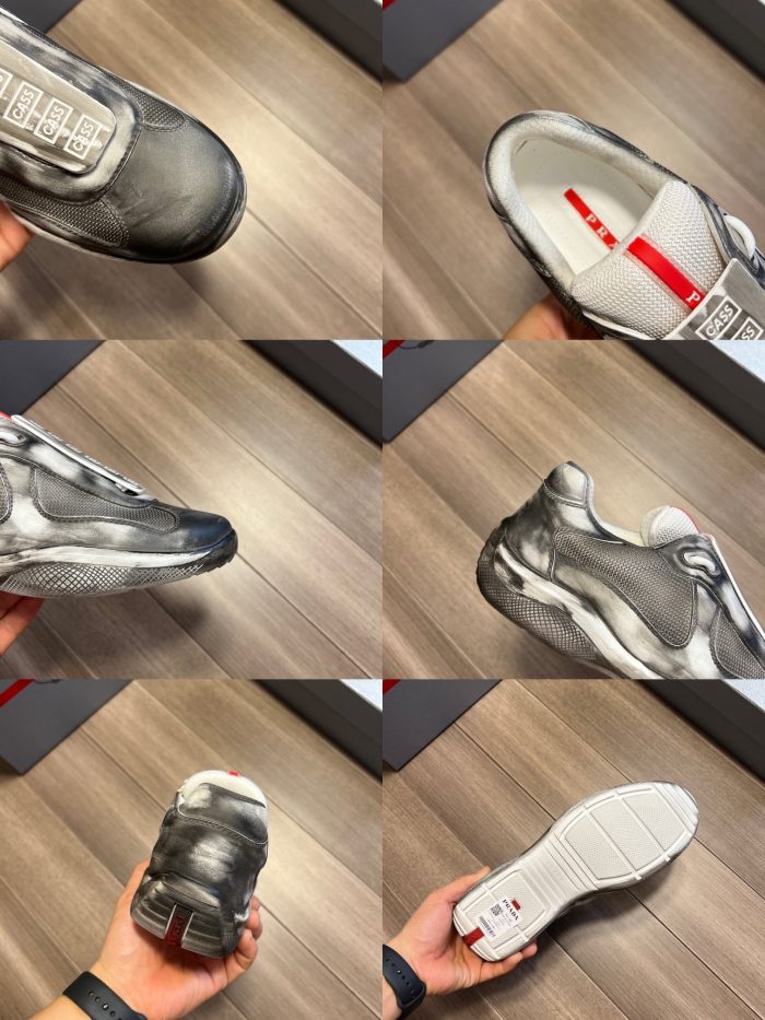 Prada Cass x Prada 美洲杯“Sust4in”男士黑色运动鞋 1.4 英寸/35 毫米 PRD
