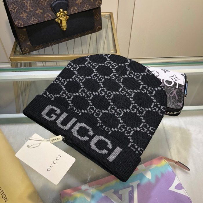 Gucci 黑色羊绒毛线帽