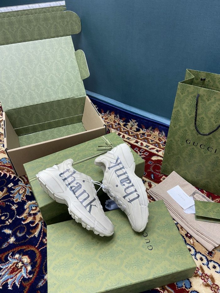 Gucci 女士 Rhyton 女士感谢白色运动鞋 660938