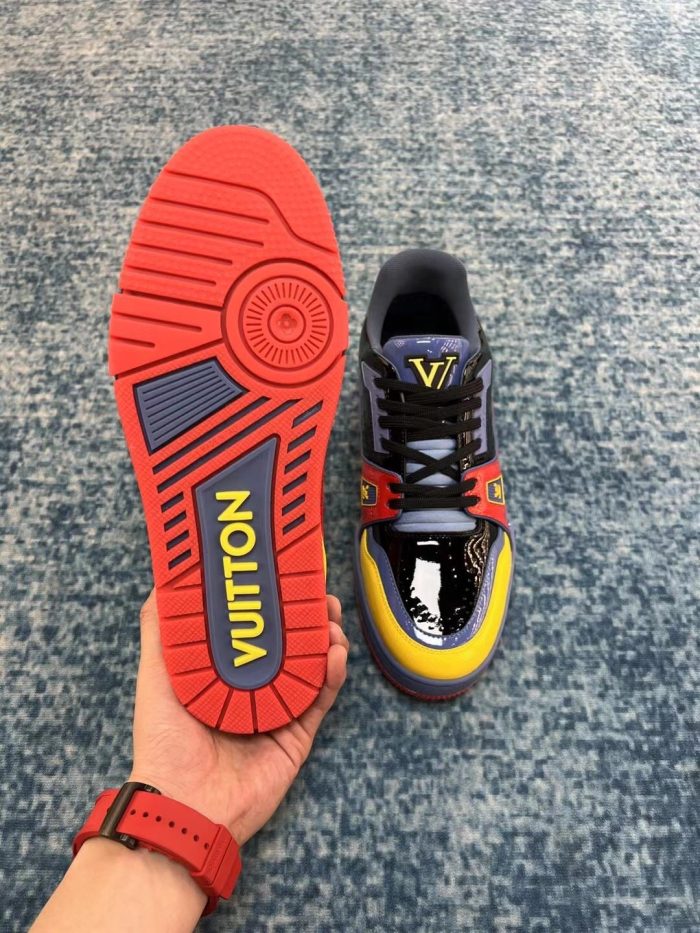 路易威登 男士运动鞋漆皮帆布海军蓝 Virgil Abloh LV 1A9JU6