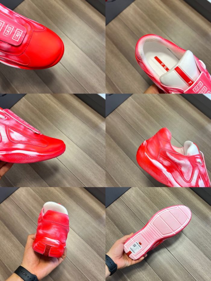 Prada Cass x Prada 美洲杯“Sust4in”男士运动鞋龙卷风红色 1.4 英寸/35 毫米 PRD PSO906_3LLN_F03AF