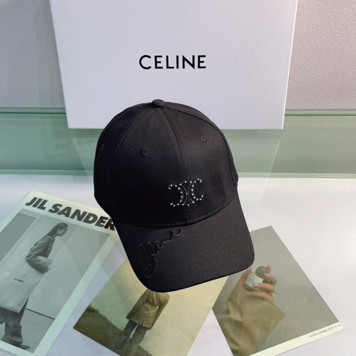 Celine 黑色棉质棒球帽