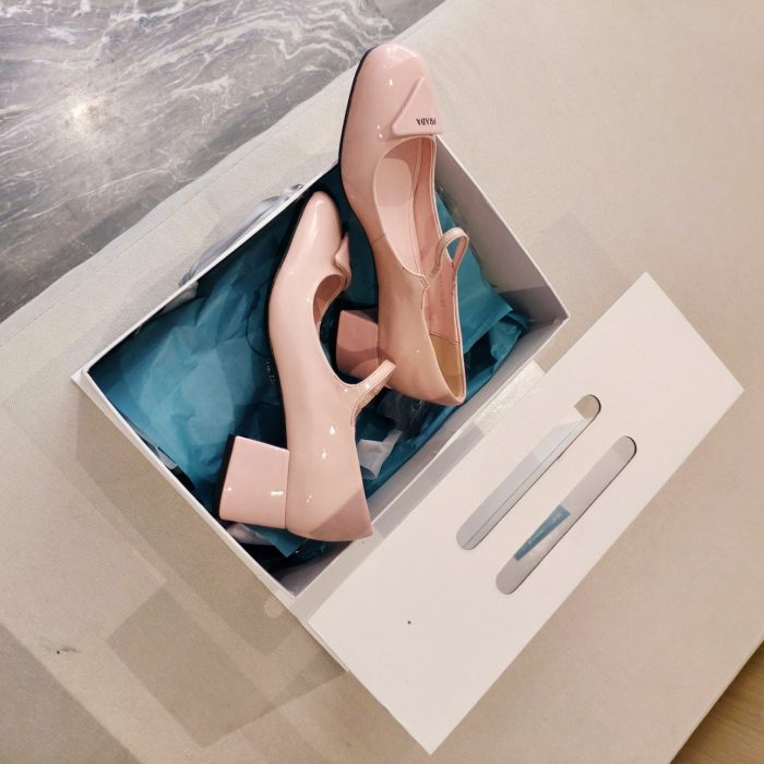 Prada 女式专利粉色高跟鞋 1.8 英寸/45 毫米 PRD