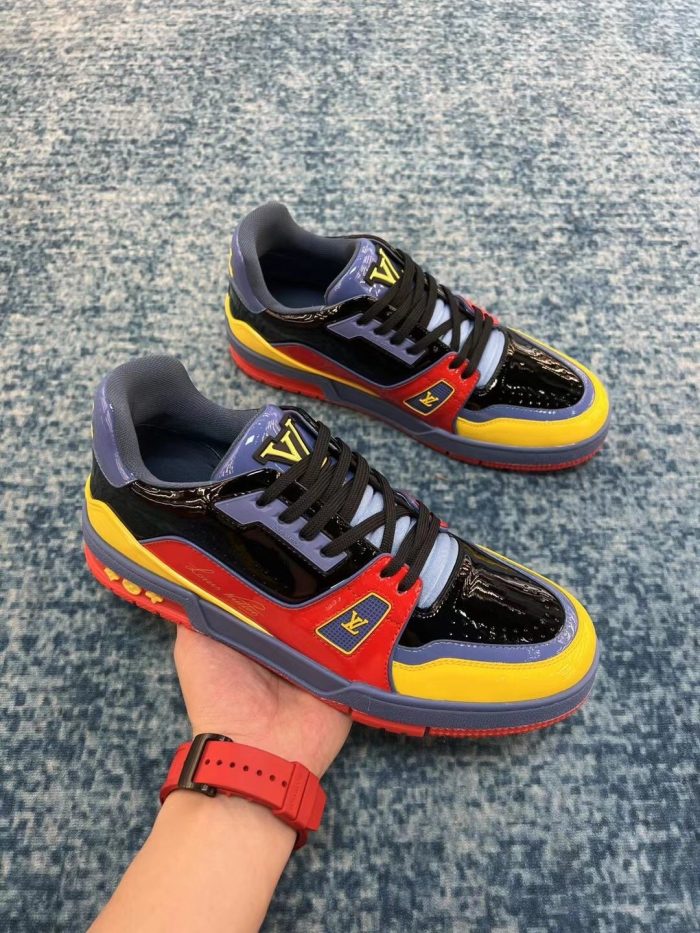 路易威登 男士运动鞋漆皮帆布海军蓝 Virgil Abloh LV 1A9JU6