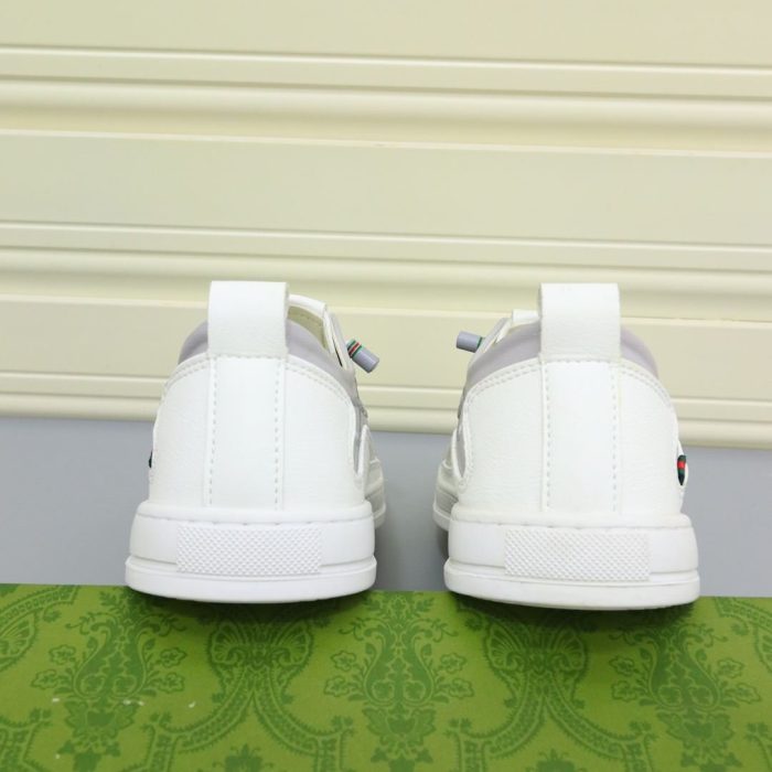 Gucci 男式扭绳刺绣白色和浅紫色男士运动鞋
