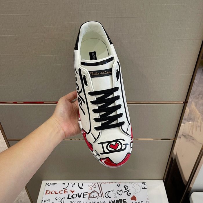 杜嘉班纳Gabbana 限量版 Portofino 男士白色运动鞋 DG 鞋履
