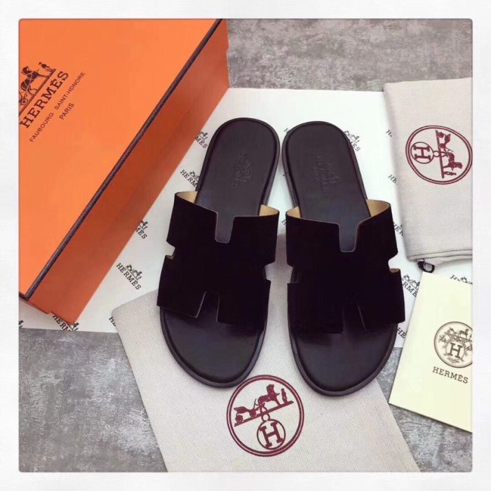 1:1爱马仕 (Hermes) 伊兹密尔男士凉鞋黑色