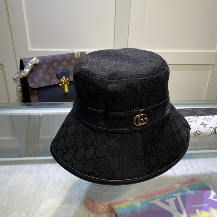 Gucci GG 帆布渔夫帽黑色