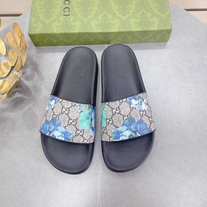 Gucci 男士拖鞋 Bloom Print 蓝色 408508 G2200