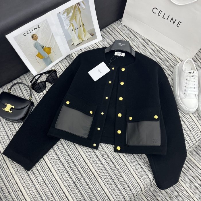 Celine 女士粗呢夹克 黑色