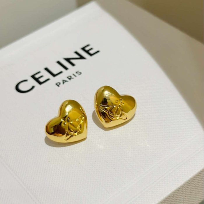 Celine Saturn 女士珍珠耳环 金色