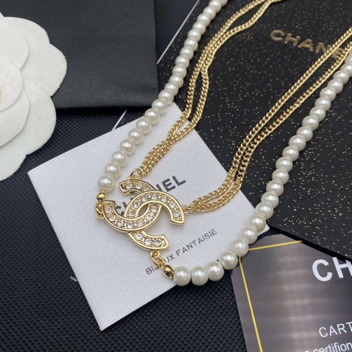 Chanel 双 C 项链 金色 女士
